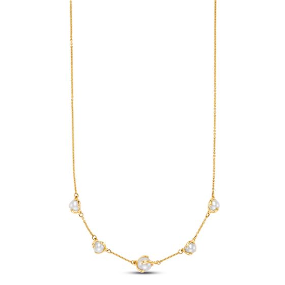 James Free 14K Yellow Gold Graduating 5 Pearl Necklace - FINAL SALE 