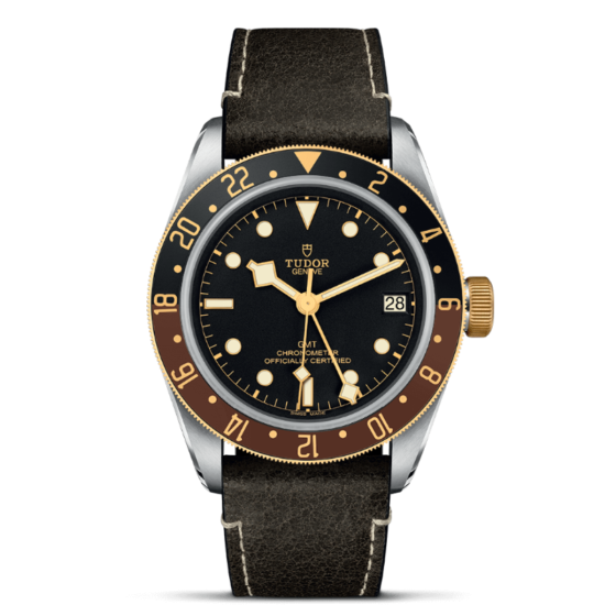TUDOR Black Bay GMT S&G 41 mm steel case, Brown leather strap M79833MN-0003