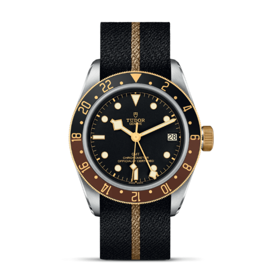 TUDOR Black Bay GMT S&G 41 mm steel case, Black fabric strap with beige band M79833MN-0004