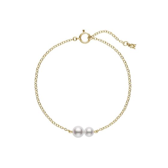 Mikimoto Akoya Cultured Pearl Station Bracelet in 18K Yellow Gold MDQ10055AXXK