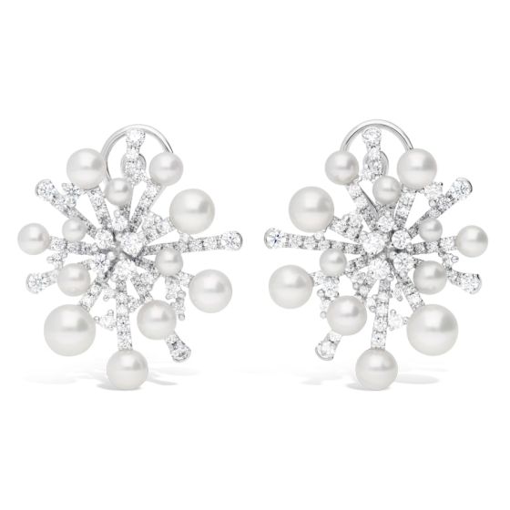 Mikimoto Akoya Pearl and Diamond Earring A+