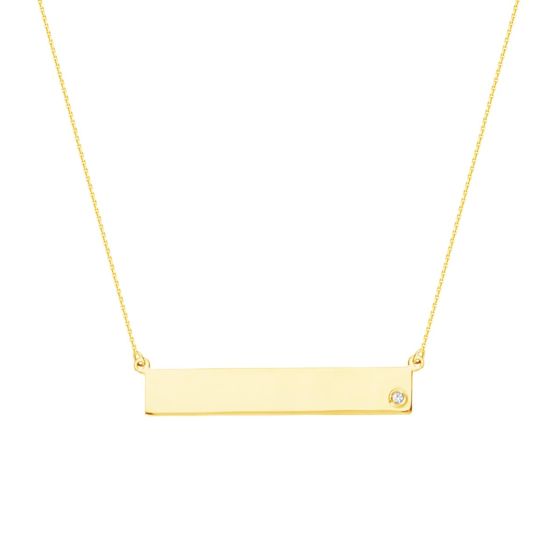 James free 14K Yellow gold Wide Bar Diamond Necklace - FINAL SALE 