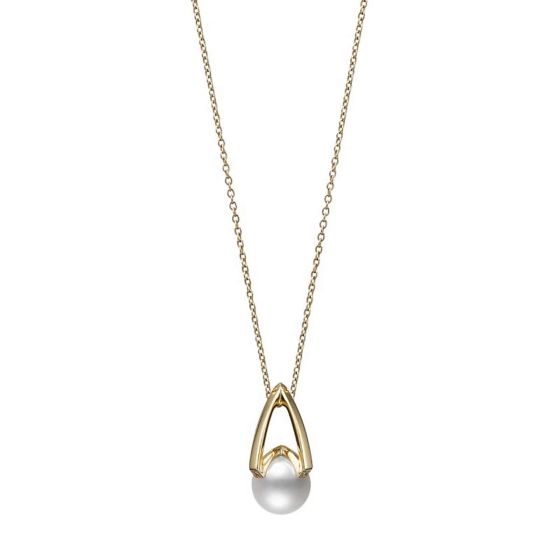 M Collection Yellow Gold Akoya Cultured Pearl Pendant MPA10380ADXK