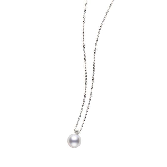 Mikimoto 18K White Gold 11mm South Sea Pearl & Diamond Pendant MPQ10048NDXW
