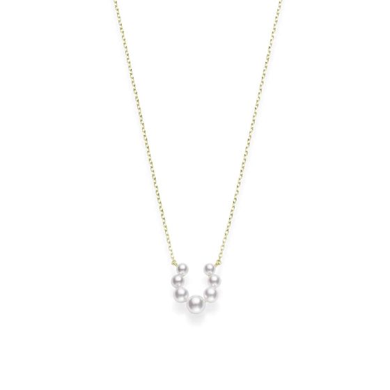Mikimoto 18K Yellow Gold Akoya Bubbles Pendant Necklace MPQ10057AXXK