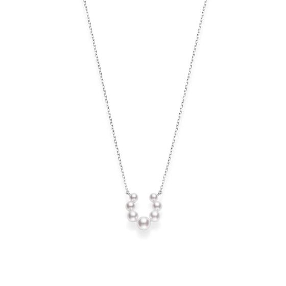 Mikimoto 18K White Gold Akoya Bubbles Pendant Necklace MPQ10057AXXW