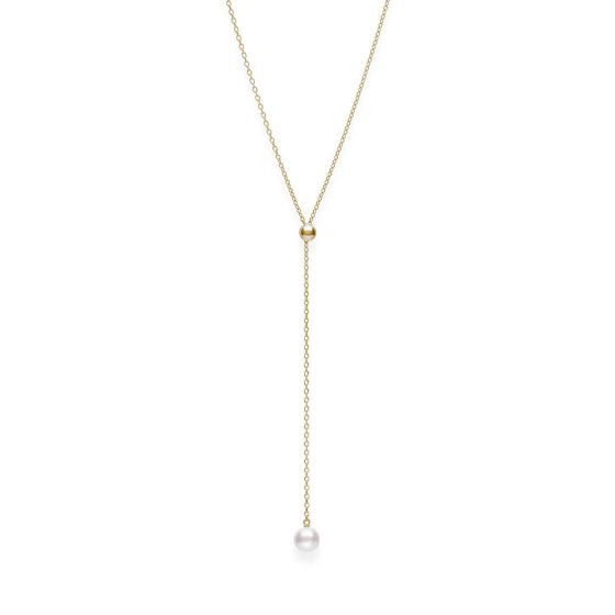 Mikimoto 18K Yellow Gold Akoya Lariat Necklace MPQ10102AXXK