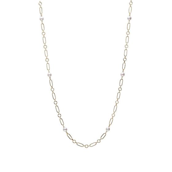 Mikimoto M Code Akoya Cultured Pearl Necklace in 18K Yellow Gold MPQ10147AXXK