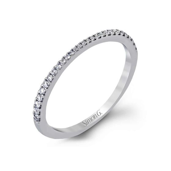Simon G 18K White Gold Diamond Wedding Band