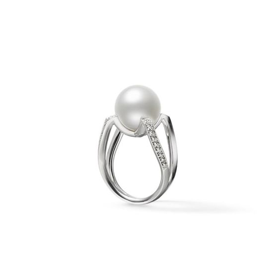 Mikimoto 18K White Gold M Collection White South Sea Cultured Pearl Ring MRA10226NDXW
