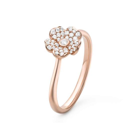 Mikimoto 18K Rose Gold Diamond Cherry Blossom Ring MRA10234XDXZ