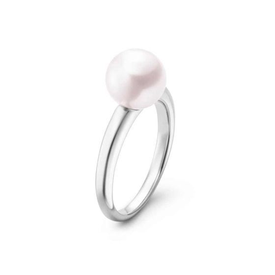 Mikimoto 18K White Gold Single Akoya Cocktail Ring MRA10237AXXW