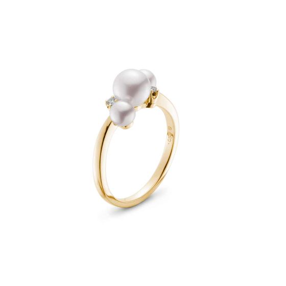 Mikimoto 18K Diamond & Akoya Cluster Ring MRQ10031ADXK