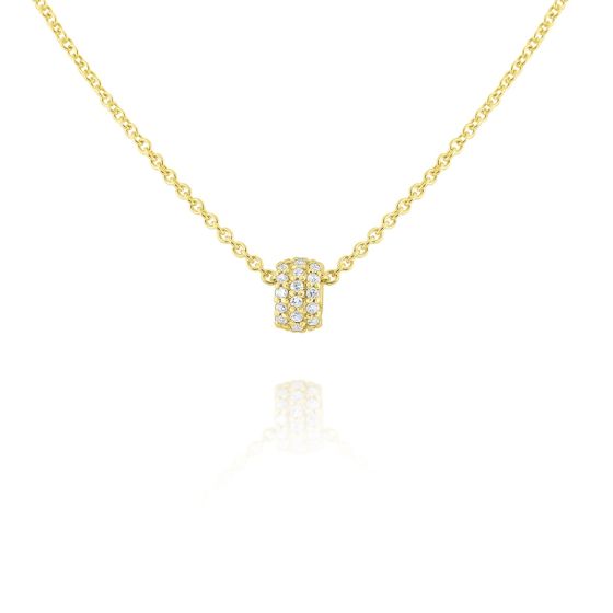 James Free 14K Yellow Gold Diamond Rondelle Necklace