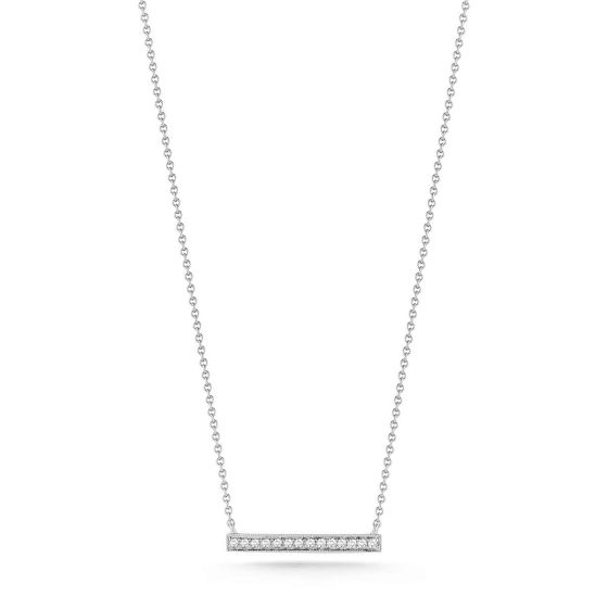 Dana Rebecca 14K White Gold Small Diamond Bar Necklace N268-WHITE-18