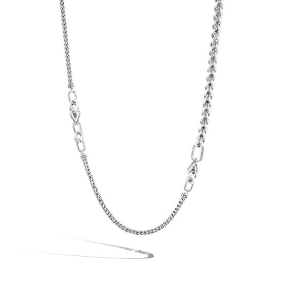 John Hardy Asli Classic Chain Link Transformable Silver Necklace 
