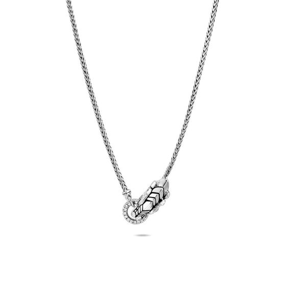 John Hardy Silver Legends Naga Pendant With Diamond Pave Ring NBP6017882BSPDI