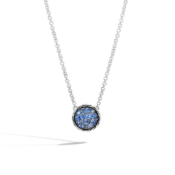John Hardy Classic Chain Silver Blue Sapphire Pendant NBS903954BSP