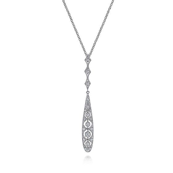 Gabriel & Co. Vintage 14K White Gold Diamond Necklace NK6673W45JJ