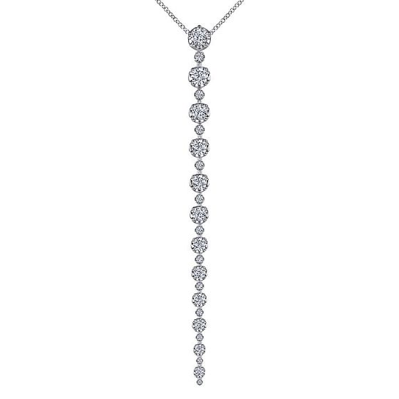 Gabriel & Co. 18K White Gold Diamond Station Y Necklace NK6684W84JJ