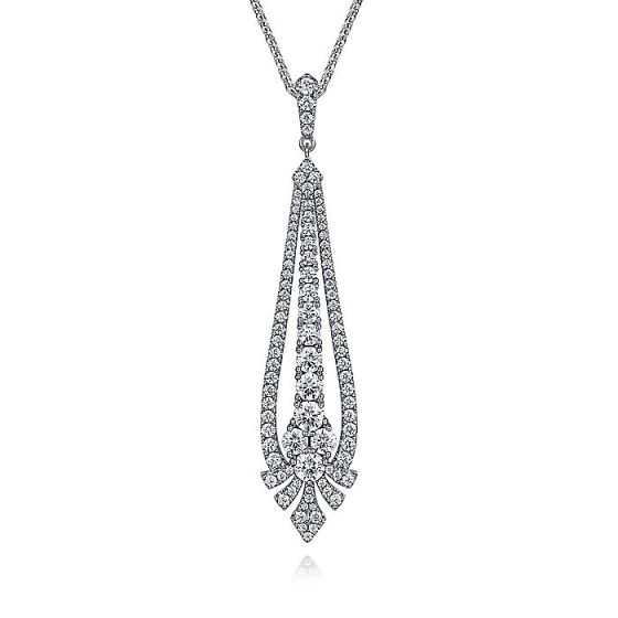 Gabriel & Co. 18 inch 18K White Gold Diamond Statement Necklace NK6992W84JJ