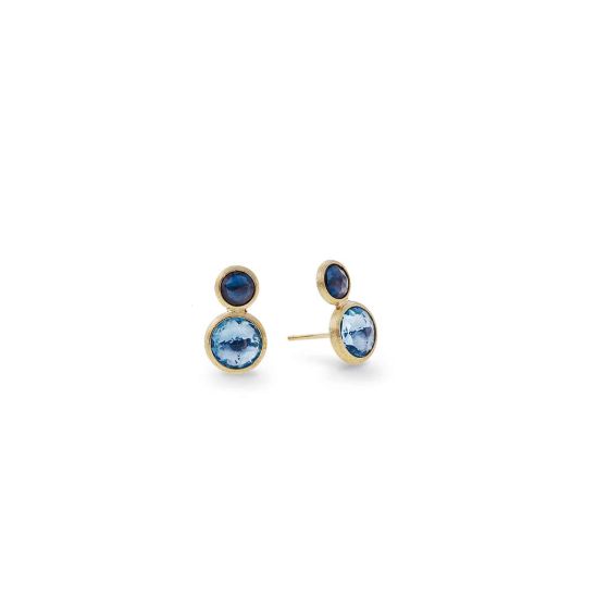 Marco Bicego Jaipur Color 18K Yellow Gold and Mixed Blue Topaz Two Tone Stud OB1518 MIX725 Y 02