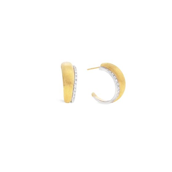 Marco Bicego Lucia 18K Yellow Gold and Diamond Medium Hoop Earrings OB1669 B YW Q6