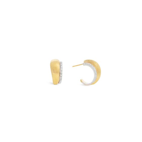 Marco Bicego Lucia 18K Yellow Gold and Diamond Small Hoop Earrings OB1680 B YW Q6