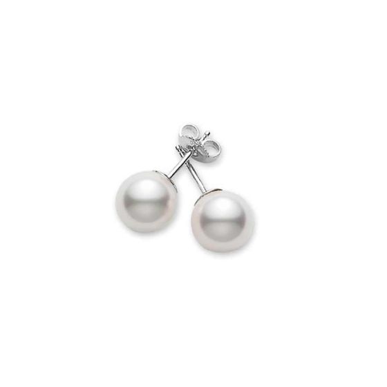 Mikimoto 18K White Gold 4mm-4.5mm Akoya Stud Earrings PES401W