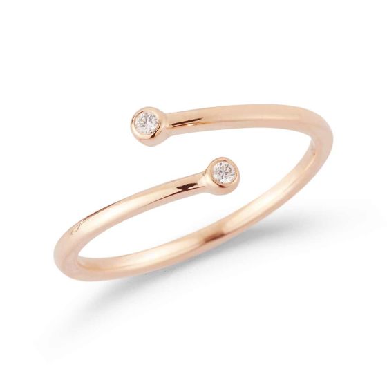 Dana Rebecca 14K Rose Gold Open Diamond Bezel Ring R1160-ROSE