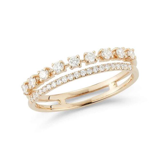 Dana Rebecca 14K Yellow Gold Ava Bea Double Row Ring