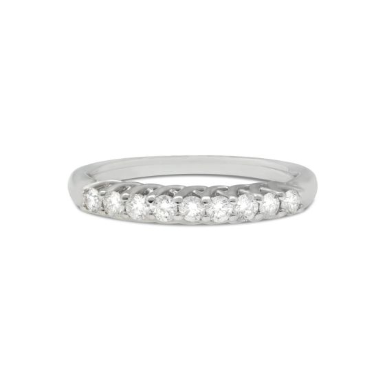 James Free Jewelers 14K White Gold 9 Diamond Women's Wedding Band