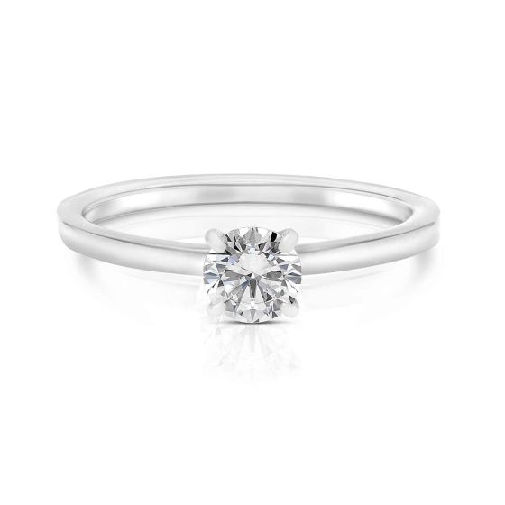 Momenti 14K White Gold 0.50 ct Round Brilliant Diamond Solitaire Ring