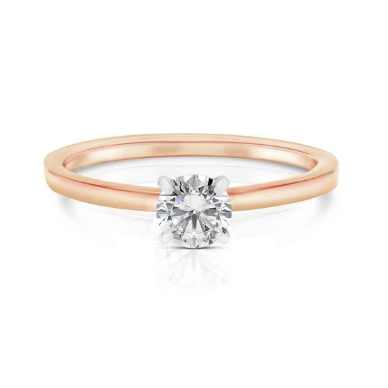 Momenti 14K Rose Gold 0.50 ct Round Brilliant Diamond Solitaire Ring