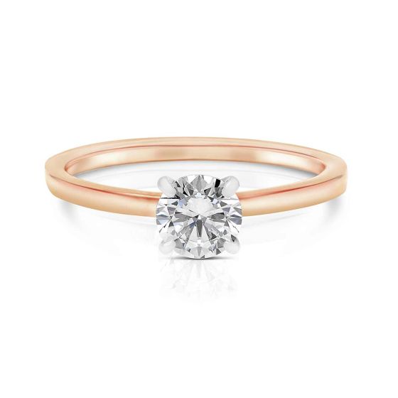 Momenti 14K Rose Gold 0.70 ct Round Brilliant Solitaire Ring 