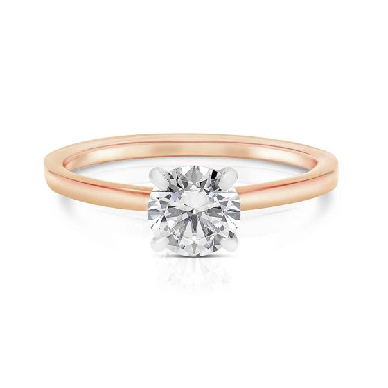 Momenti 14K Rose Gold 0.90 ct Round Brilliant Solitaire Ring