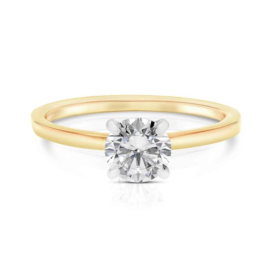 Momenti 14K Yellow Gold 0.90 ct Round Brilliant Diamond Solitaire Ring