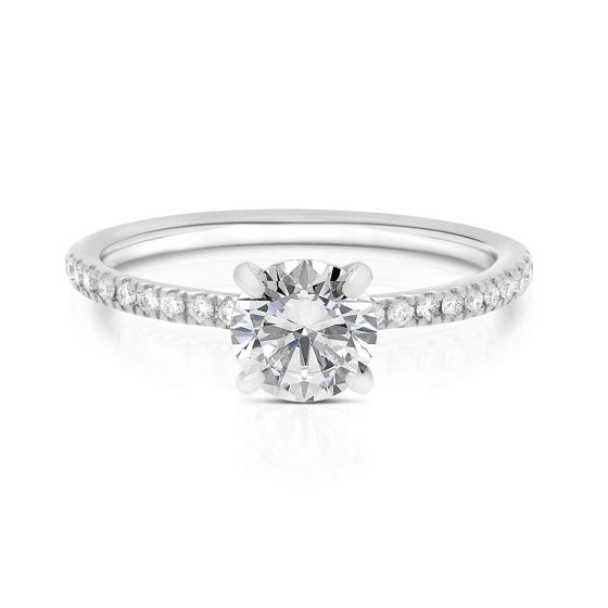 Momenti 14K White Gold 0.90 Carat Round Brilliant diamond Solitaire Ring