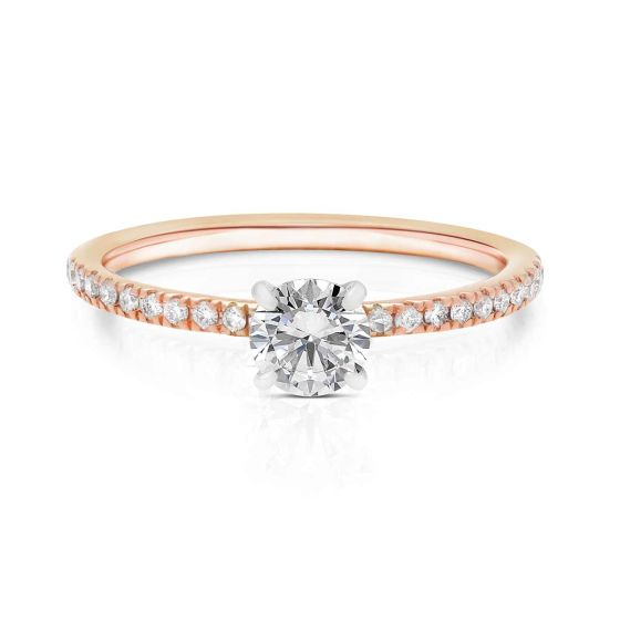 Momenti 14K Rose Gold 0.53 ct Round Brilliant Diamond Solitaire Ring