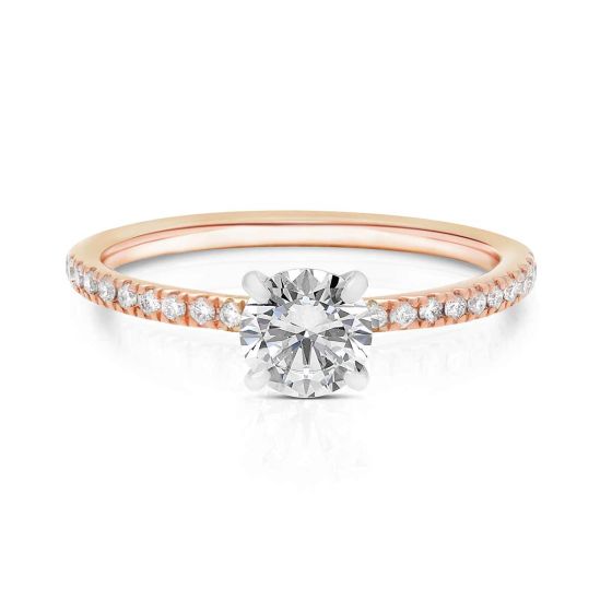 Momenti 14K Rose Gold 0.70 ct Round Brilliant Diamond Solitaire Ring
