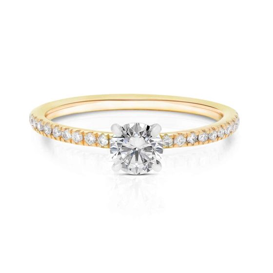 Momenti 14K Yellow Gold 0.50 ct Round Brilliant Diamond Solitaire Ring