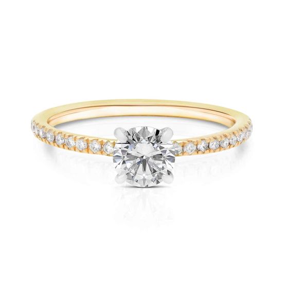 Momenti 14K Yellow Gold 0.70 ct Round Brilliant Diamond Solitaire Ring 