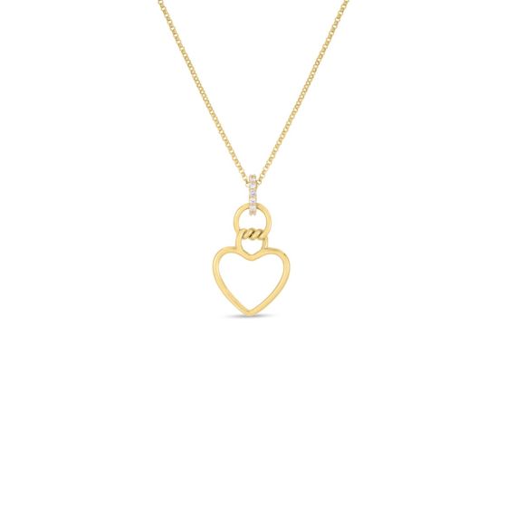 Roberto Coin 18K Yellow Gold Cialoma Collection Diamond Heart Necklace