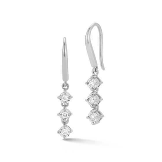 Dana Rebecca 14K White Gold Ava Bea Triple Drop Diamond Earrings 