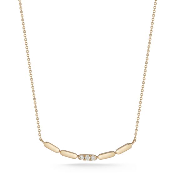 Dana Rebecca 14K Yellow Gold Melody Eden Curved Bar Diamond Necklace 