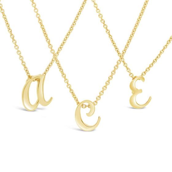 Roberto Coin 18K Yellow Gold Princess Cursive Initial Pendant Necklace