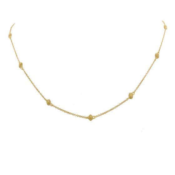 Sloane Street Yellow Gold Station Necklace SS-CH013D-Y