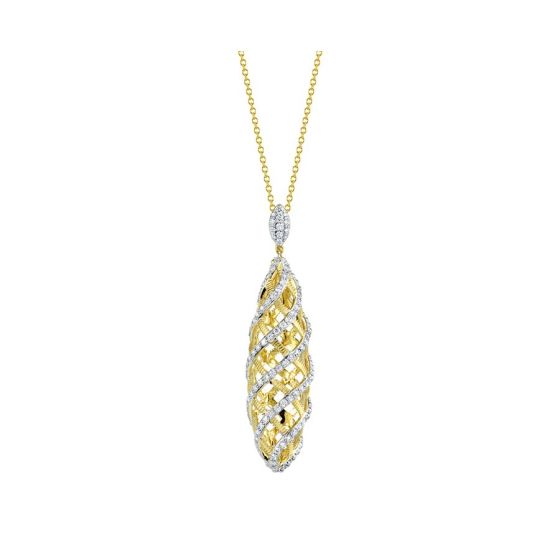 Sloane Street Yellow Gold Diamond Pendant Necklace SS-P003F-WDCB-Y