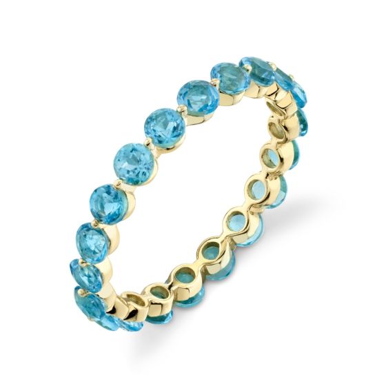 Sloane Street 18K Yellow Gold Swiss Blue Topaz Eternity Ring 