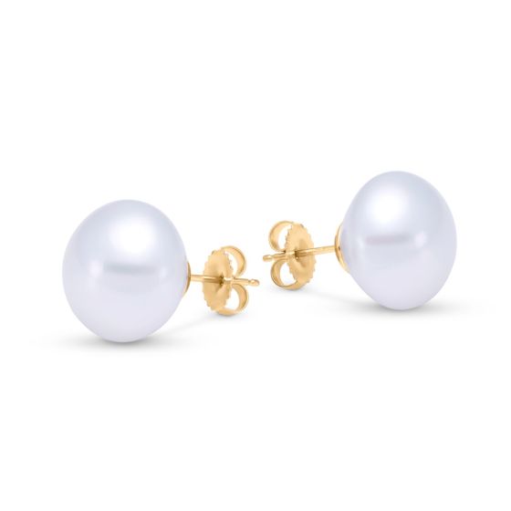 James Free 18K Yellow Gold 15MM Pearl Earrings - FINAL SALE -